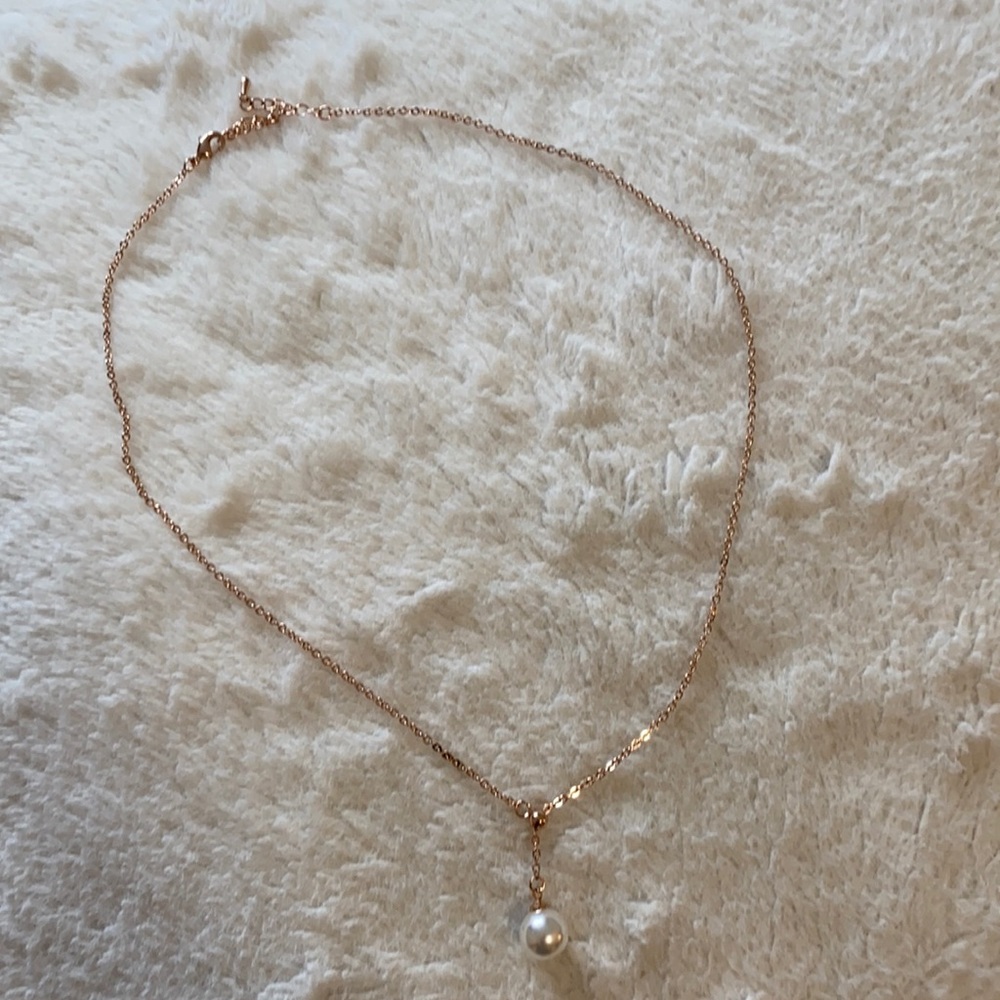 Adjustable Rose Gold Pearl Necklace